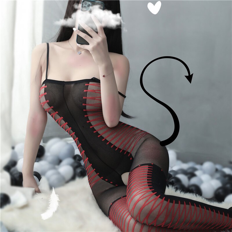 Černý Erotický Bodystocking
