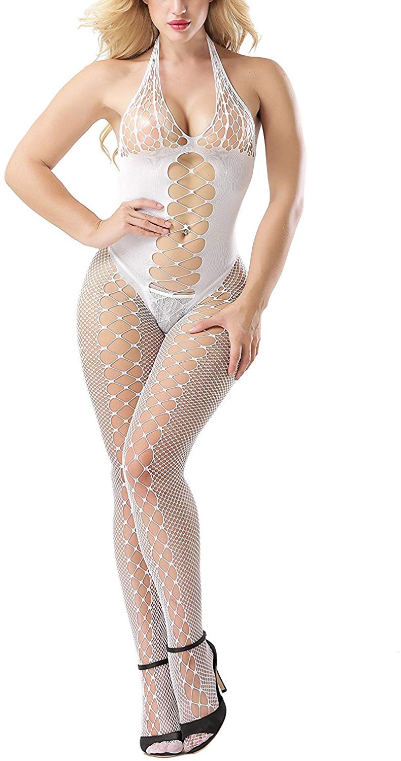 Bílý Sexy Bodystocking Elysia