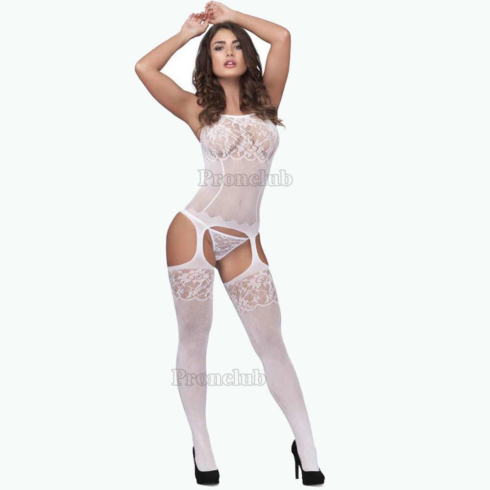 Bílý Sexy Bodystocking Saphira
