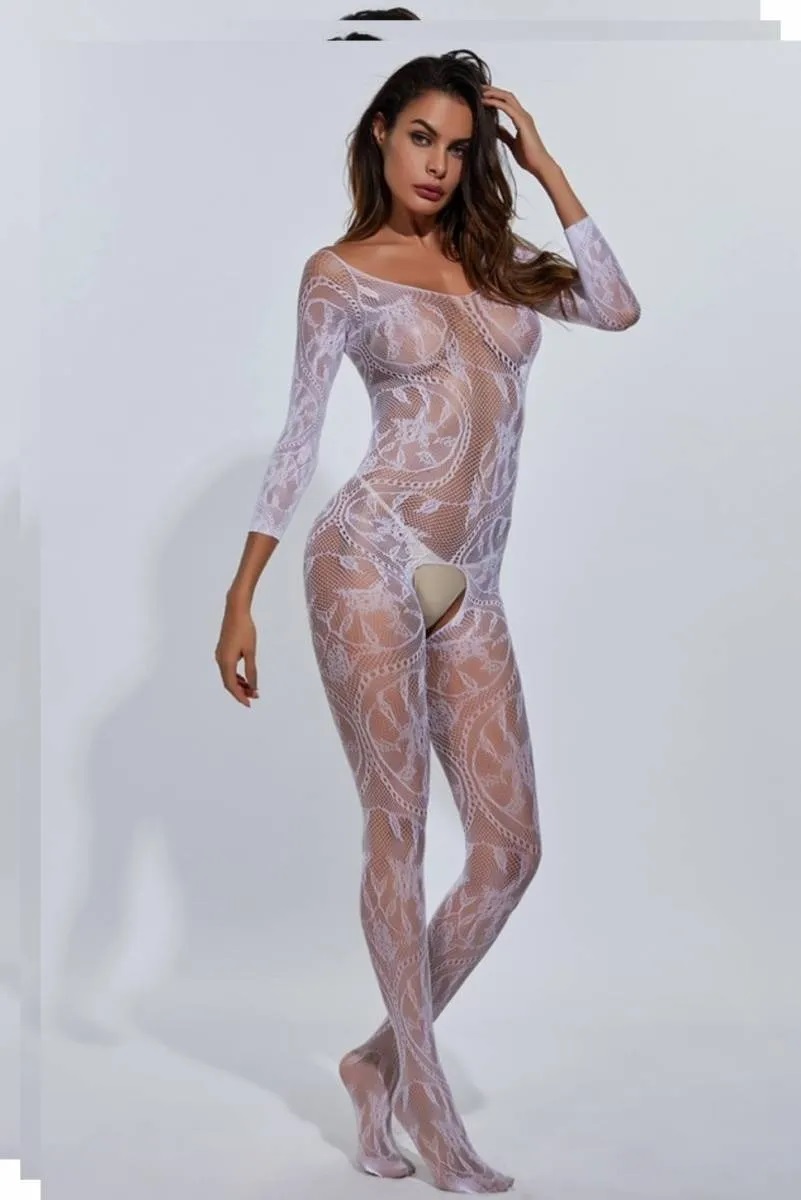 Bílý Sexy Bodystocking Wicked