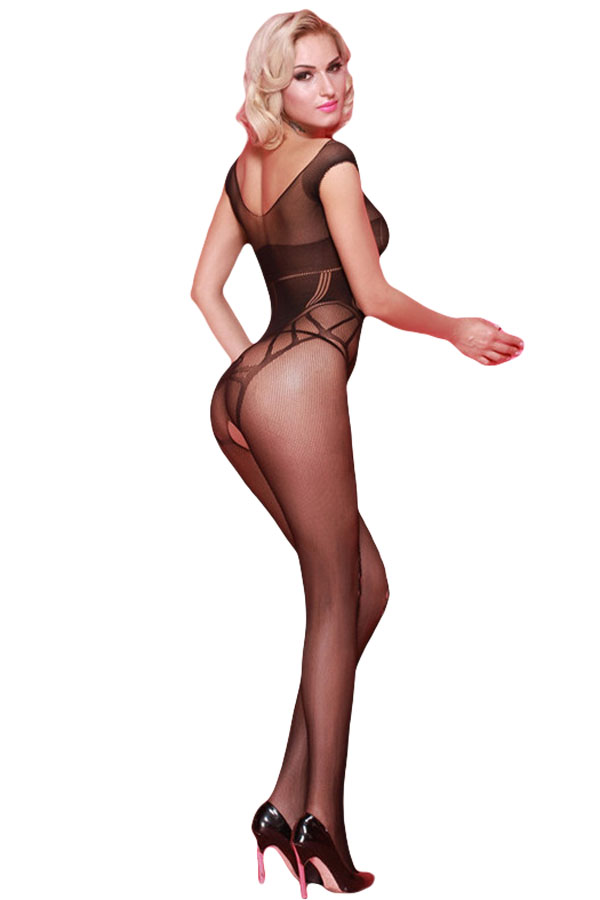 Černý Sexy Bodystocking Aluré