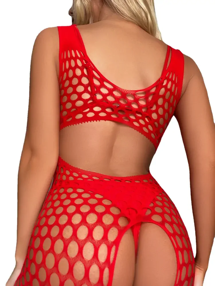 Červený Sexy Bodystocking Sensora