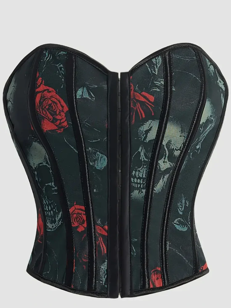 Korzet Dark Roses & Skulls
