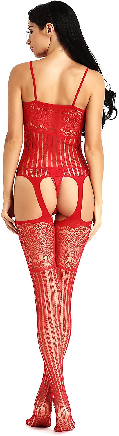 Červený Sexy Bodystocking Ravira