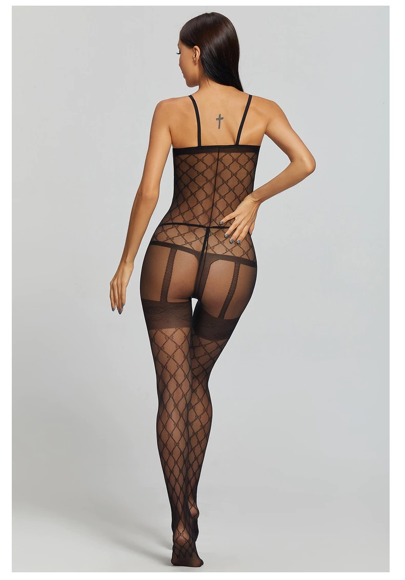 Černý Bodystocking Obscure