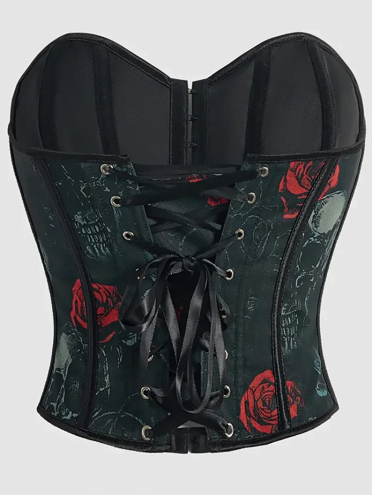 Korzet Dark Roses & Skulls