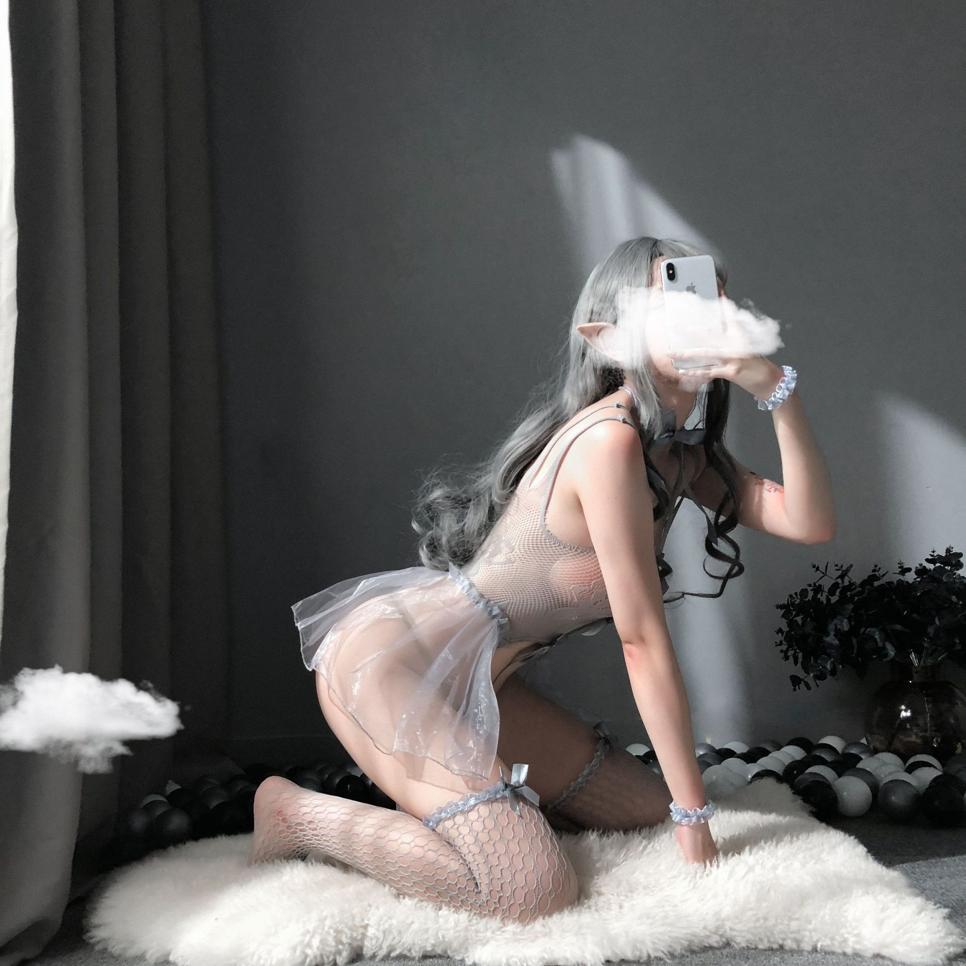 Šedý Sexy Bodystocking