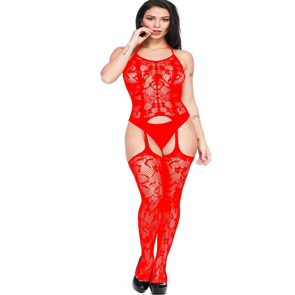 Červený Sexy Bodystocking Luxenne