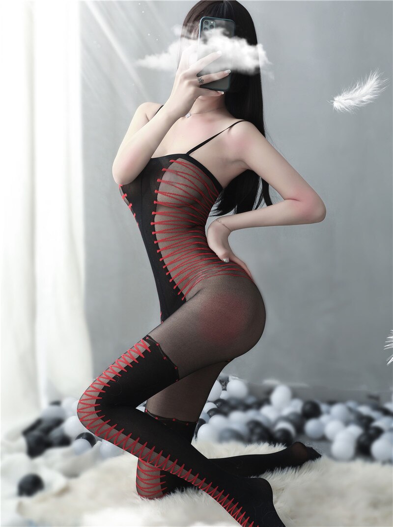 Černý Erotický Bodystocking
