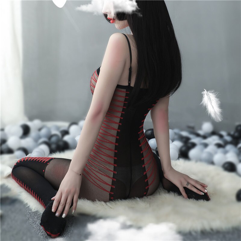 Černý Erotický Bodystocking